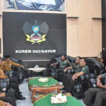 Danrem 043/Gatam Sambut Silaturahmi Ketua DPD Pepabri Provinsi Lampung