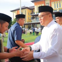 Polda Lampung Gelar Sholat Ied 1445 H, di Lapangan Minni Soccer