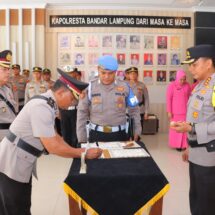 Dua Jabatan di Lingkungan Polresta Bandar Lampung Diserahterimakan