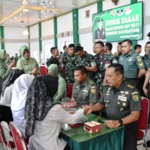 Jelang HUT Ke- 77 Korem 043/Gatam Tahun 2024 Anggota Korem Ikuti Donor Darah