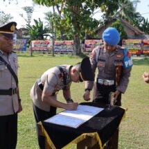 Polres Tulang Bawang Gelar Upacara Sertijab Kasat Samapta, Ini Pesan AKBP James