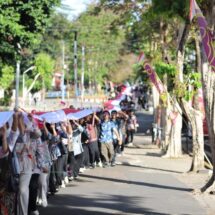 Semarak Kirab Merah Putih Peringati Dies Natalis ke-59 Unila