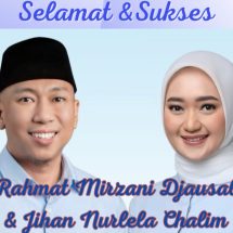 Selamat kepada Rahmat Mirzani Djausal & Jihan Nurlela sebagai Gubernur & Wakil Gubernur Lampung Berdasarkan Hasil Hitung Cepat