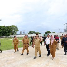 Pj. Gubernur Samsudin Tinjau Progres Pembangunan Revitalisasi Stadion Pahoman Bandar Lampung