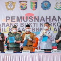 Pemusnahan BB Narkotika Hasil Sitaan BNNP Lampung, Gubernur Mirza Apresiasi Keberhasilan Ungkap Peredaran Sabu Seberat 14.928,36 Gram di Mesuji