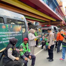 Sambut Hari Bhayangkara ke-79, Driver Ojol di Bandar Lampung Dapat Layanan Cek Kesehatan Gratis dari Polisi