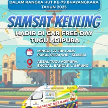 Meriahkan HUT Bhayangkara ke-79, Bapenda Provinsi Lampung Berikan Layanan Samsat Keliling Kepada Masyarakat