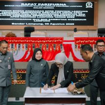 DPRD Lampung dan Pemprov Tanda Tangani Perubahan KUA-PPAS Tahun Anggaran 2025