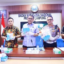 BNNP Lampung Gagalkan Penyelundupan 2 Kg Sabu di Gerbang Tol Natar Lampung Selatan