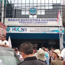 Kepung BNN, Massa Aksi AAN Provinsi Lampung Tuntut Adili Eks HIPMI OTT Pesta Narkoba Yang Bebas
