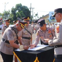Jabatan 2 Kasat dan 1 Kapolsek di Polresta Bandar Lampung Diserahterimakan