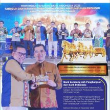 Bank Lampung Raih Penghargaan sebagai Bank Pendukung Implementasi CBP Rupiah Terbaik