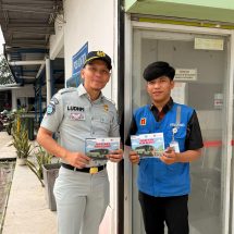 Safety Campaign dan Pemasangan Stiker Practical Guidance,  Jasa Raharja Wilayah Lampung Bersama BPTD dan Ditlantas Polda Lampung