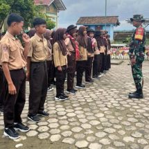 Personel TMMD Gelar Pembinaan Karakter Generasi Muda di SDN 8 Way Khilau Pesawaran