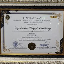 DPRD Lampung Apresiasi Prestasi Nasional Kejati Lampung Raih Juara I Komjak RI