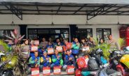 HUT Bhayangkara ke-80, Ditlantas Polda Lampung Bagikan 1000 Paket Sembako, Ojol Dibekali Safety Riding