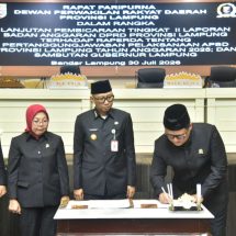 DPRD Provinsi Lampung Setujui Raperda Pertanggungjawaban Pelaksanaan APBD 2025