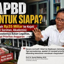 Hibah Rp35 Miliar ke Kejati Tuai Sorotan Publik, Legalitas atau Prioritas.?