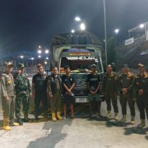 Jaga Pasokan Pangan, Satpol PP Provinsi Lampung dan Satgas TNI Pantau Pengiriman Gabah di Bakauheni