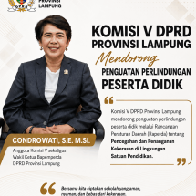 Komisi V DPRD Lampung Dorong Sekolah Aman bagi Anak