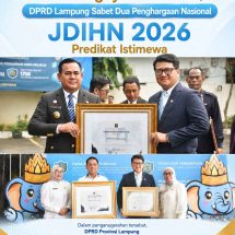 Ukir Prestasi di Hari Pengayoman Ke-81, DPRD Lampung Sabet Dua Penghargaan Nasional JDIHN 2026 Predikat Istimewa