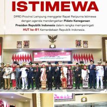 DPRD Lampung Ikuti Pidato Kenegaraan Presiden, Perkuat Komitmen Pembangunan untuk Rakyat