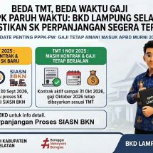 Beda TMT, Beda Waktu Gaji PPPK Paruh Waktu, BKD Lampung Selatan Pastikan SK Perpanjangan Segera Terbit