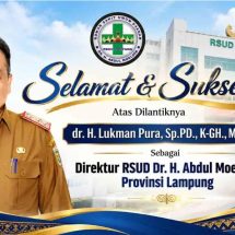 Selamat, Lukman Pura Dilantik Plt Direktur RSUDAM